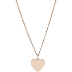 Fossil Drew Heart Necklace - Rose Gold