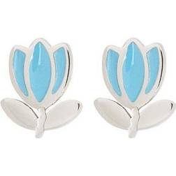 Edblad Tulip Studs - Silver/Blue
