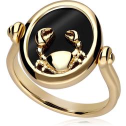 Gemondo Zodiac Onyx Cancer Flip Ring in 18ct Plated
