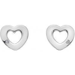 Hot Diamonds Amulets Heart Earrings - Silver/Transparent