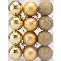 Christmas Baubles 24Pcs Set Gold Juletræspynt