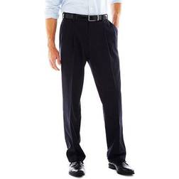 Haggar Men's Repreve Stria Gab Pleat Front Dress Pant,Black,34x32