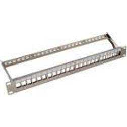 EFB Elektronik Patch panel-37576.1, 24 ports for Keystone modules, 1U, with cable tray