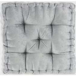 Intelligent Design Azza Square Floor Cushion in Grey Chair Cushions Grey (50.8x50.8cm)