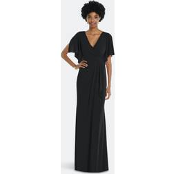 Dessy Collection Women's Split-Sleeve Gown