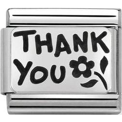 Nomination Composable Classic Link Thank You Charm - Silver/Black