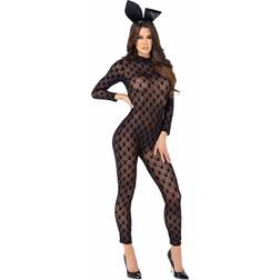 Roma Women's Sheer Playboy Bunny Bodysuit