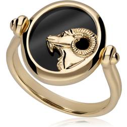 Gemondo Zodiac Onyx Aries Flip Ring in 18ct Plated