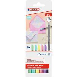 Edding 1200 fineliner (farvepen) 1mm, assorteret 6 stk pastelfarver