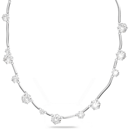 Swarovski Constella necklace, Mixed round cuts, White, Rhodium plated