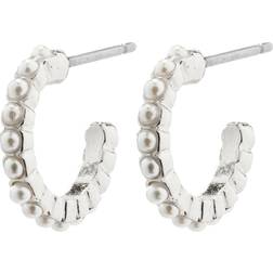 Pilgrim Ekta Hoop Earrings - Silver/Pearl