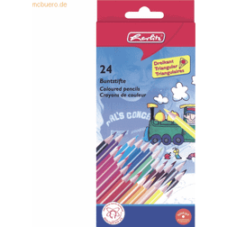 Herlitz Dreikantbuntstifte Lackiert 24 Stück