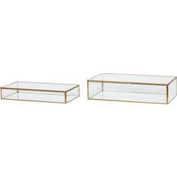 Hübsch View Glass Box Brass/Glass Set med 2, 36/32x21/17x9/6 cm från Allbuy Allt de bästa! Ask