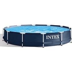 Intex 28211ST 12 x 30 Metal Frame Round Above Ground Swimming Pool with Pump