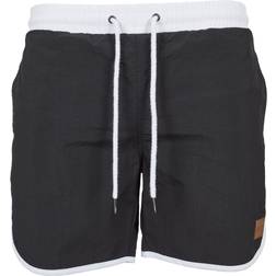 Urban Classics Retro Swim Shorts - Black/White