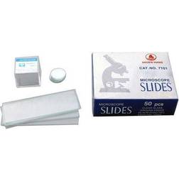 50 Blank Microscope Slides & 100 Circular Cover Slips