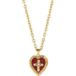 Symbols of Faith Heart Cross Locket Necklace