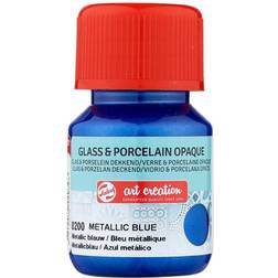 Glass & Porcelain Opaque Bottle 30ml Metallic Blue