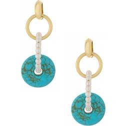 Ettika Imitation Pearl and Donut Drop Earrings