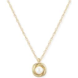 Saks Fifth Avenue Bloomingdale's Fine Collection Cultured Freshwater Pearl Knot Pendant Necklace in 14K Yellow Gold, Exclusive