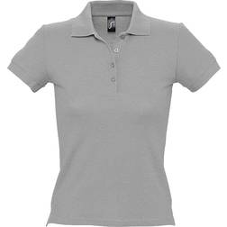 Sol's Women's People Pique Short Sleeve Cotton Polo Shirt - Grey Marl