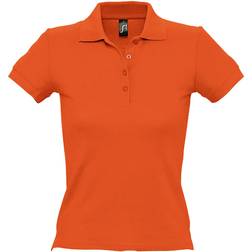 Sol's Women's People Pique Short Sleeve Cotton Polo Shirt - Orange