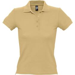 Sol's Women's People Pique Short Sleeve Cotton Polo Shirt - Sand