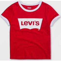 Levi's Girls' Batwing Logo Ringer T-Shirt, Medium