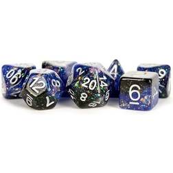 MDG Resin Eternal Polyhedral Dice Set 16mm Blue/Black