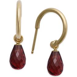 Saks Fifth Avenue Women's 14K & Garnet Hoop Earrings