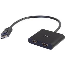 C2G DisplayPort-2xHDMI/USB C M-F 0.7ft