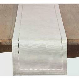 Saro Lifestyle Hemstitch Tablecloth Beige (177.8x33.02cm)