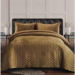 Tribeca Living Lugano Velvet 2-Piece Twin Quilt Set Quilts