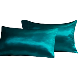 Madison Park Essentials Satin Pillow Case Blue (101.6x50.8cm)