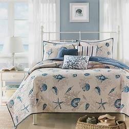 Madison Park Bayside Bedspread Blue (264.16x238.76cm)