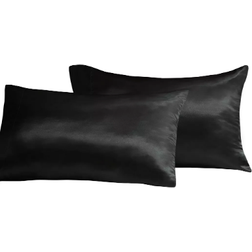Madison Park Essentials Satin Pillow Case Black (76.2x50.8cm)