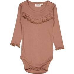 Wheat Long Sleeve Frill Rib Body - Vintage Rose (9108g-007 -2102)