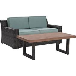 Crosley Furniture Beaufort Outdoor Lounge Set, 1 Table incl. 1 Sofas