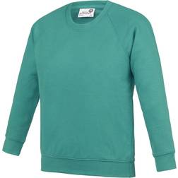 AWDis Kid's Academy Crew Neck Raglan School Sweatshirt 2-pack - Green