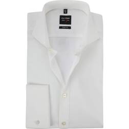 Olymp Chemise Coupe Cintrée Poignets Double Ecru Blanc
