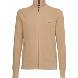 Tommy Hilfiger PIQUE STRUCTURE ZIP THROUGH Khaki