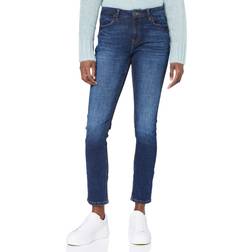 Esprit Women's Straight Fit Mid Waist Jeans - Blue