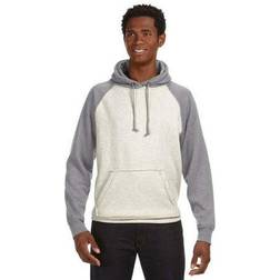 J. America Felpa Con Cappuccio Vintage Heather - Grigio Scuro/Giallo Neon