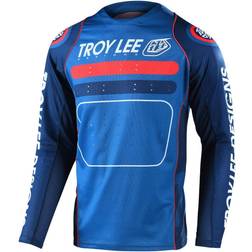 Troy Lee Designs Youth Sprint Drop Bicycle Jersey - Dark Blue/Light Blue/Red