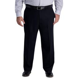 Haggar Men’s Iron Free Premium Khaki Classic Fit Flat Front Pant - Black