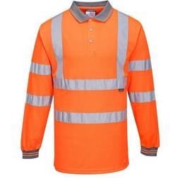 Portwest Hi-Vis Polo Shirt L/S,Med