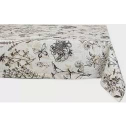 Design Imports Botanical Bordsduk Svart (213.36x152.4cm)