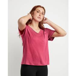 Champion Women's Powerblend V-Neck Tee, Logo