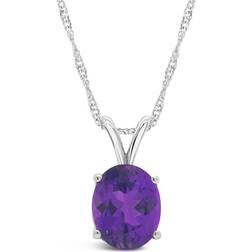 Macy's Pendant Necklace - Silver/Amethyst