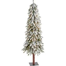 Nearly Natural Pre-Lit Flocked Grand Alpine Artificial Christmas Tree 152.4cm